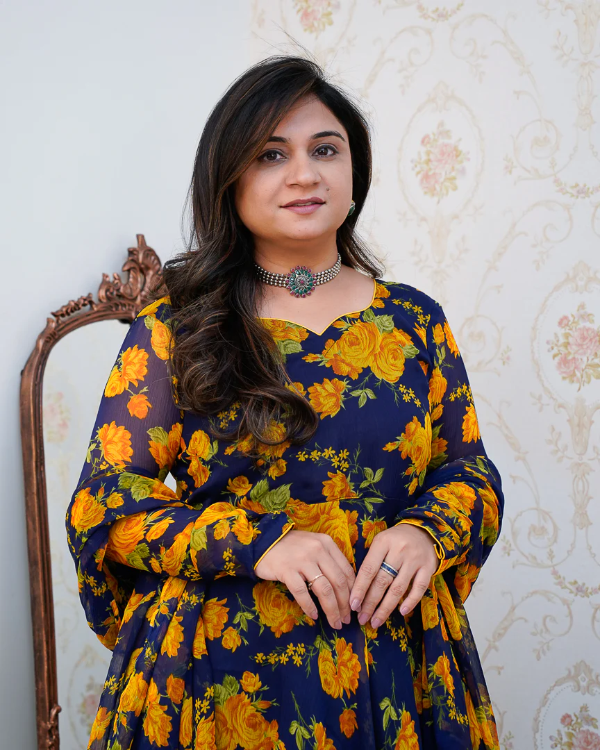 Shibani Floral Chiffon Anarkali Set - Image 5