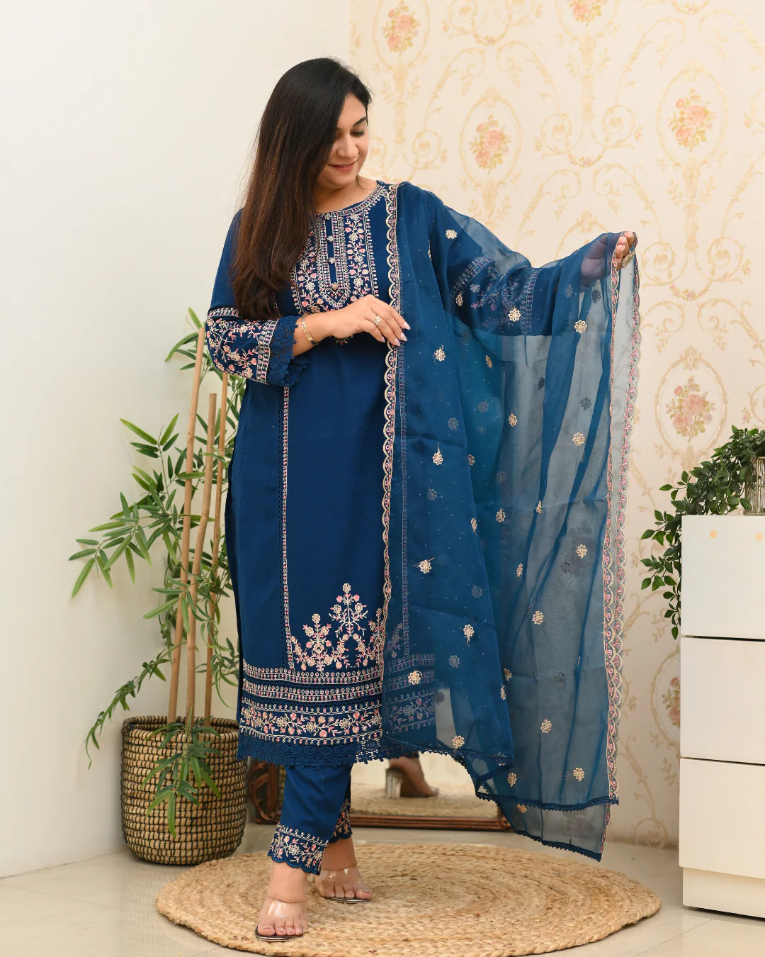Sohanika Rayon Embroidered Straight Suit - Image 5