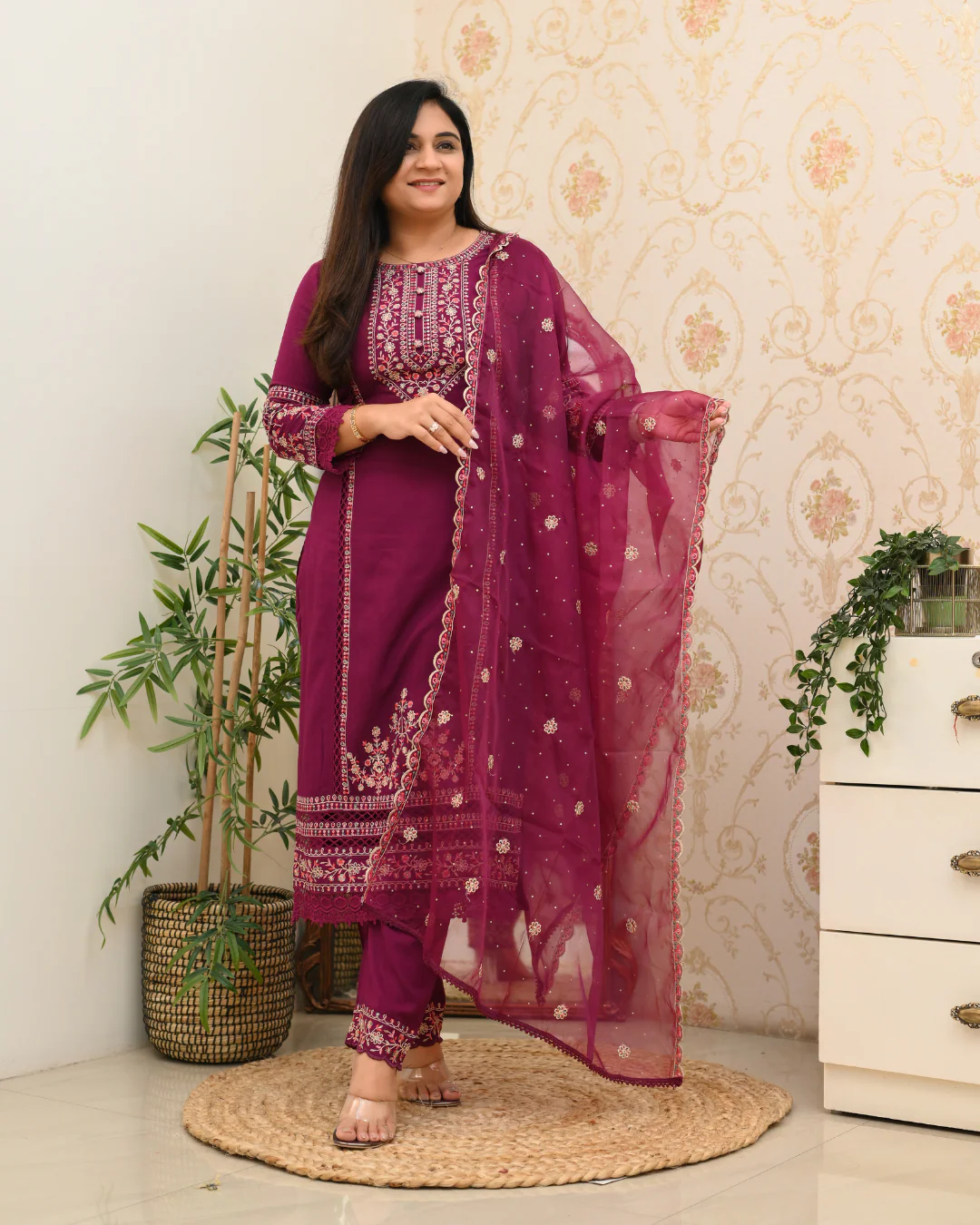 Sohanika Rayon Embroidered Straight Suit - Image 7