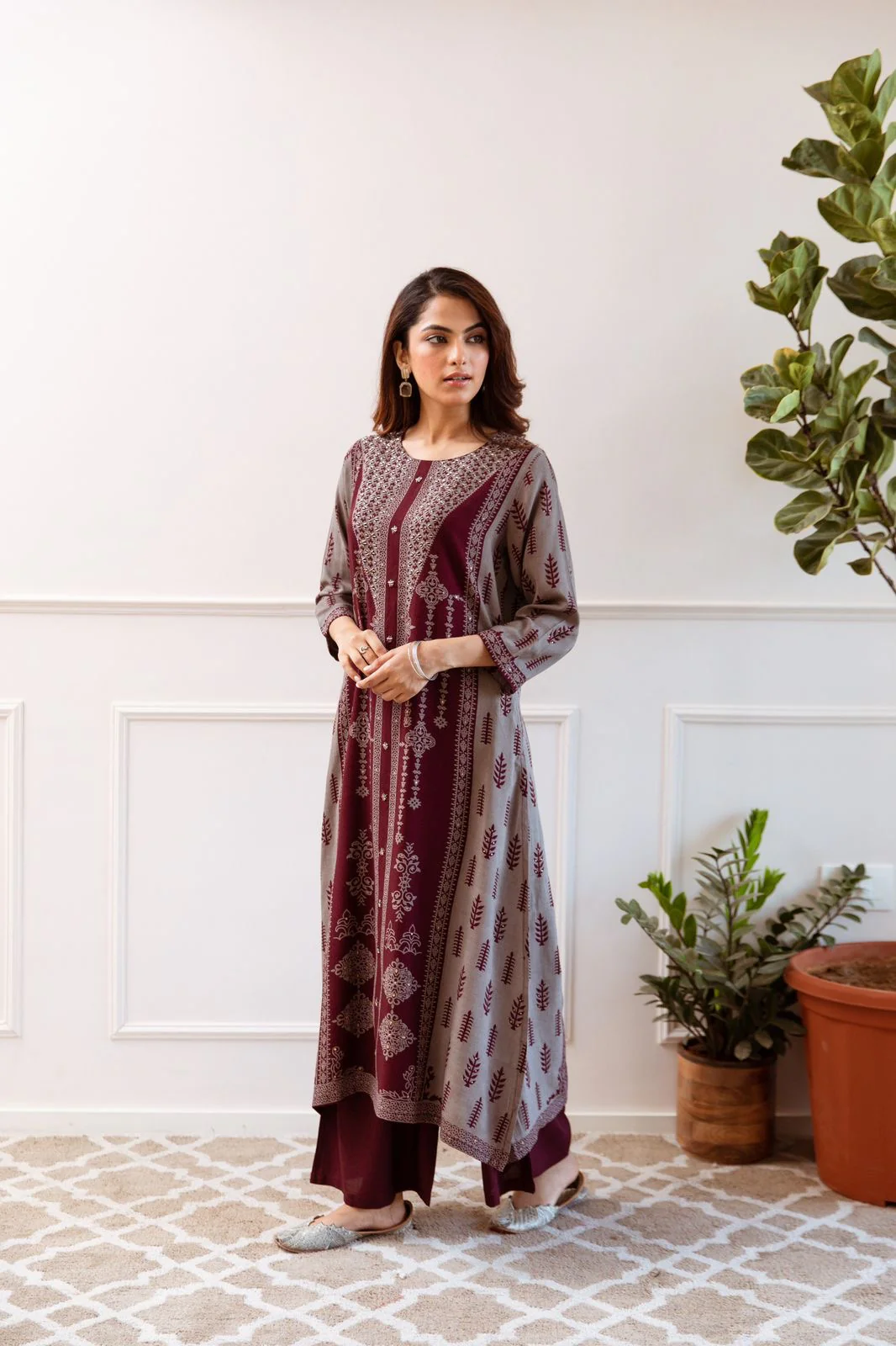 Taara Rayon A-line Handembroidered Plazo Set with Pocket - Image 6