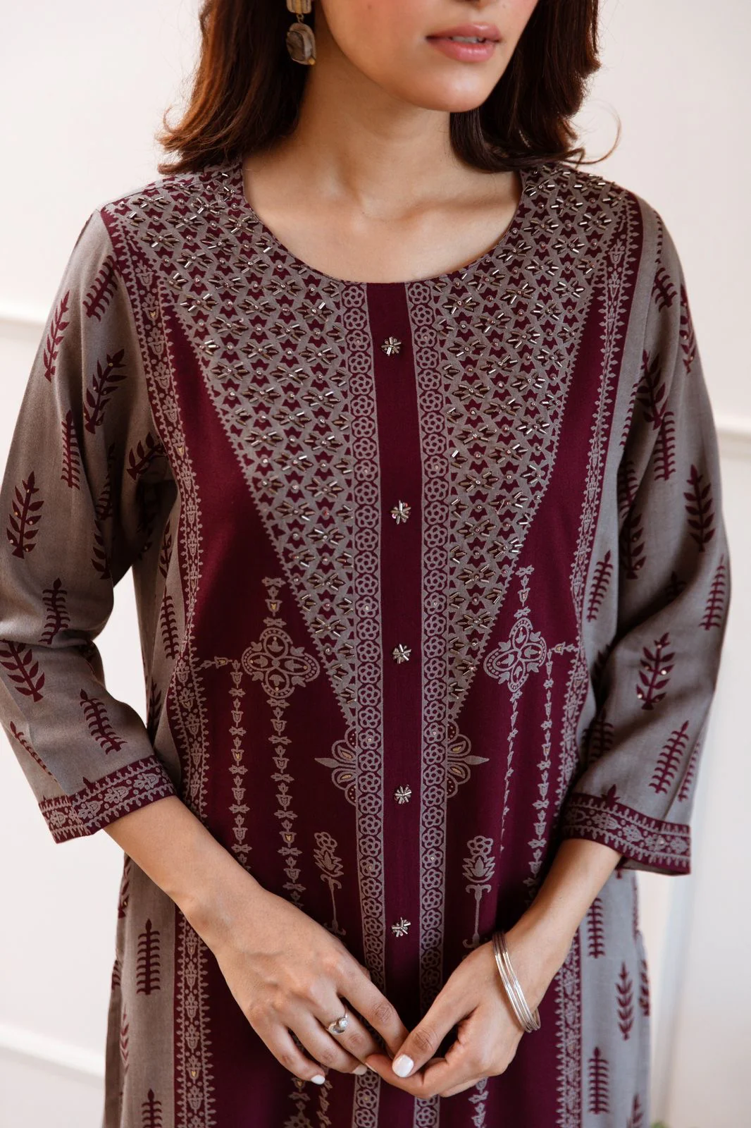 Taara Rayon A-line Handembroidered Plazo Set with Pocket - Image 8