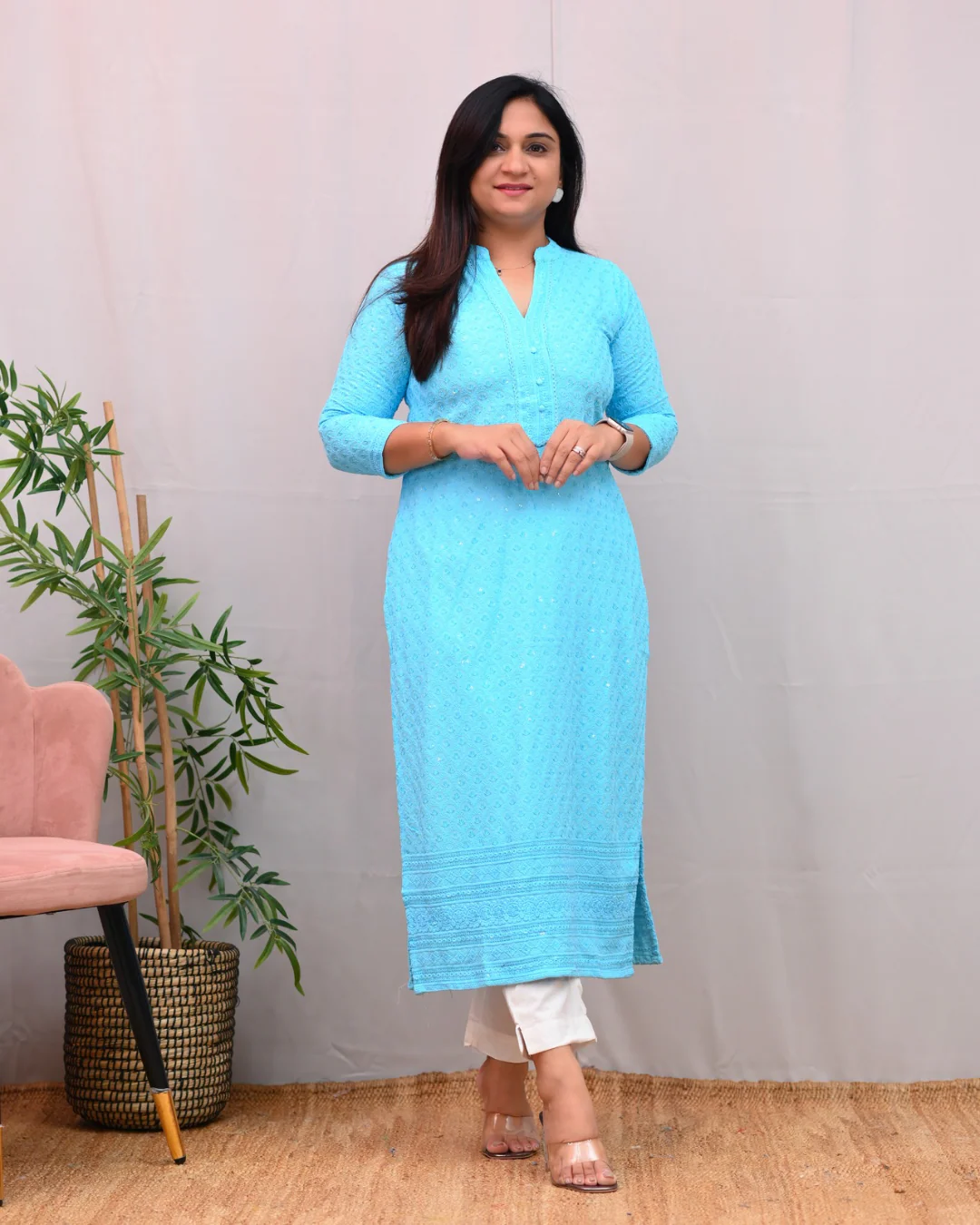 Venus Rayon Chikankari Casual Straight Kurta - Image 7