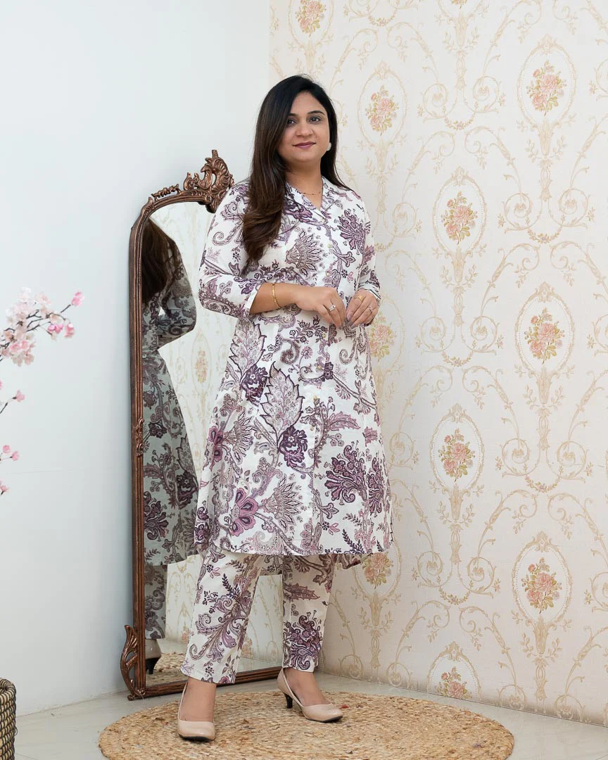 Zaisha Cotton Floral Cotton A-line Coord set - Image 12