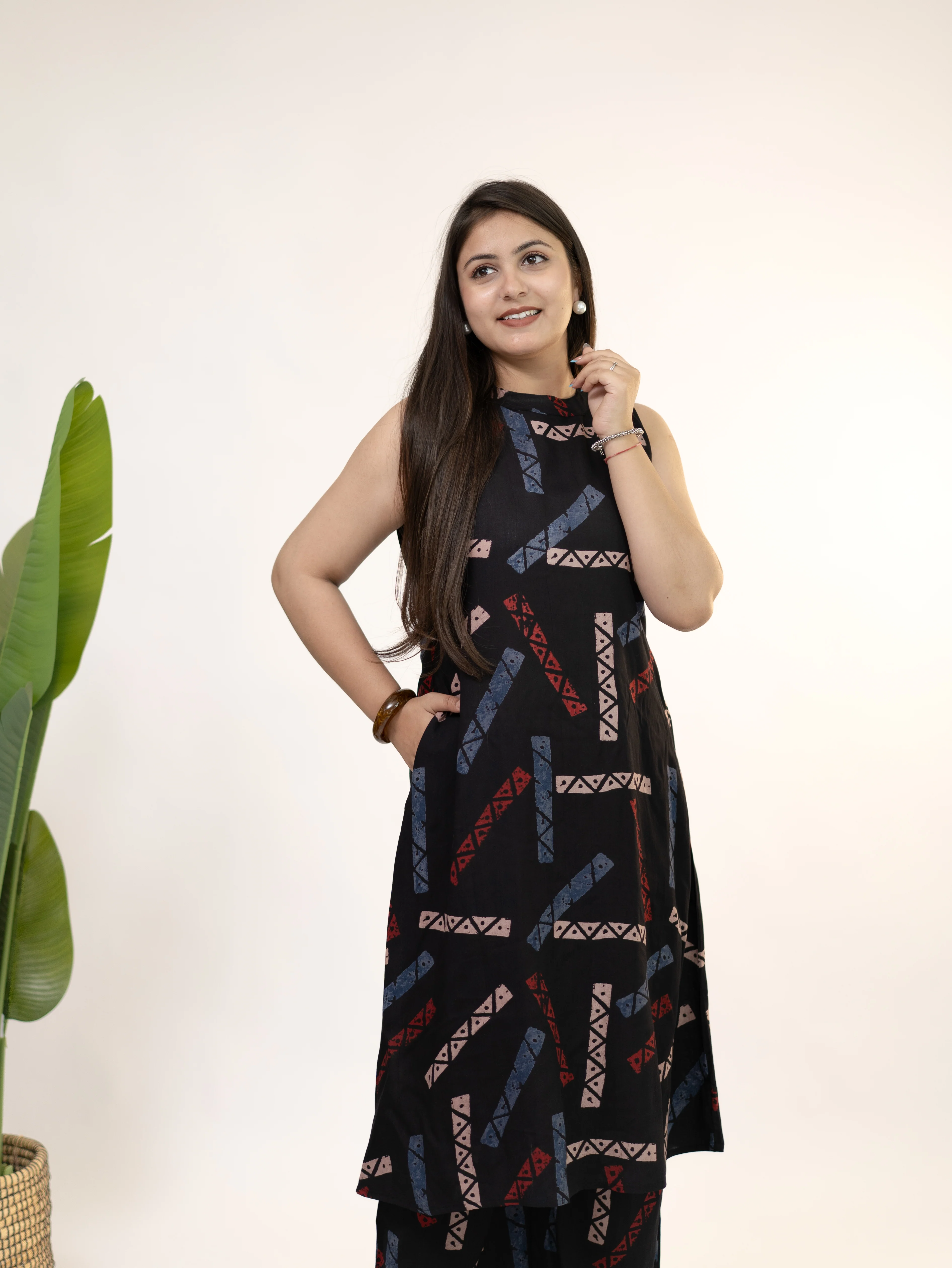 Zohal Black Rayon A-line Coord Set - Image 12