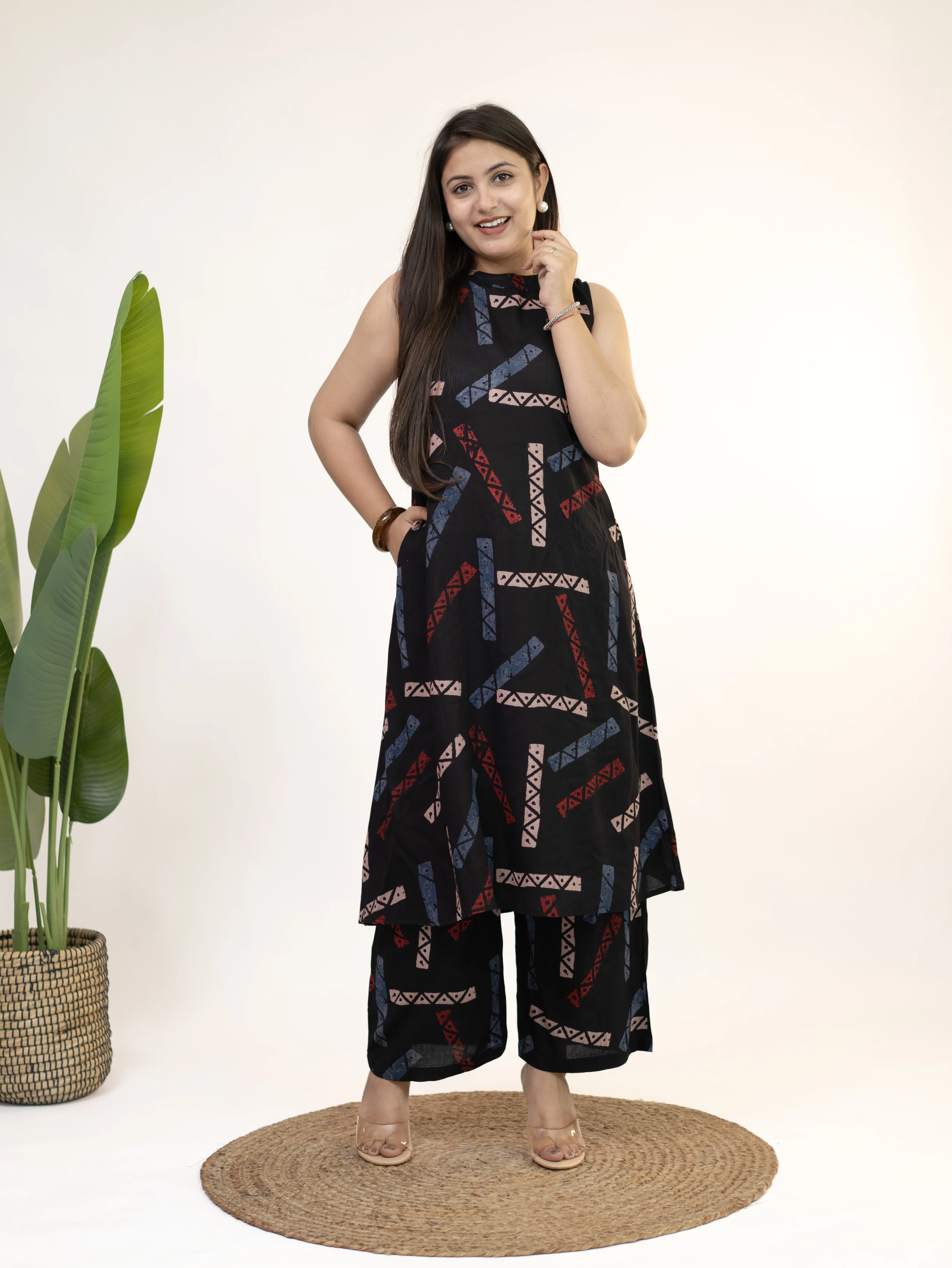 Zohal Black Rayon A-line Coord Set - Image 15