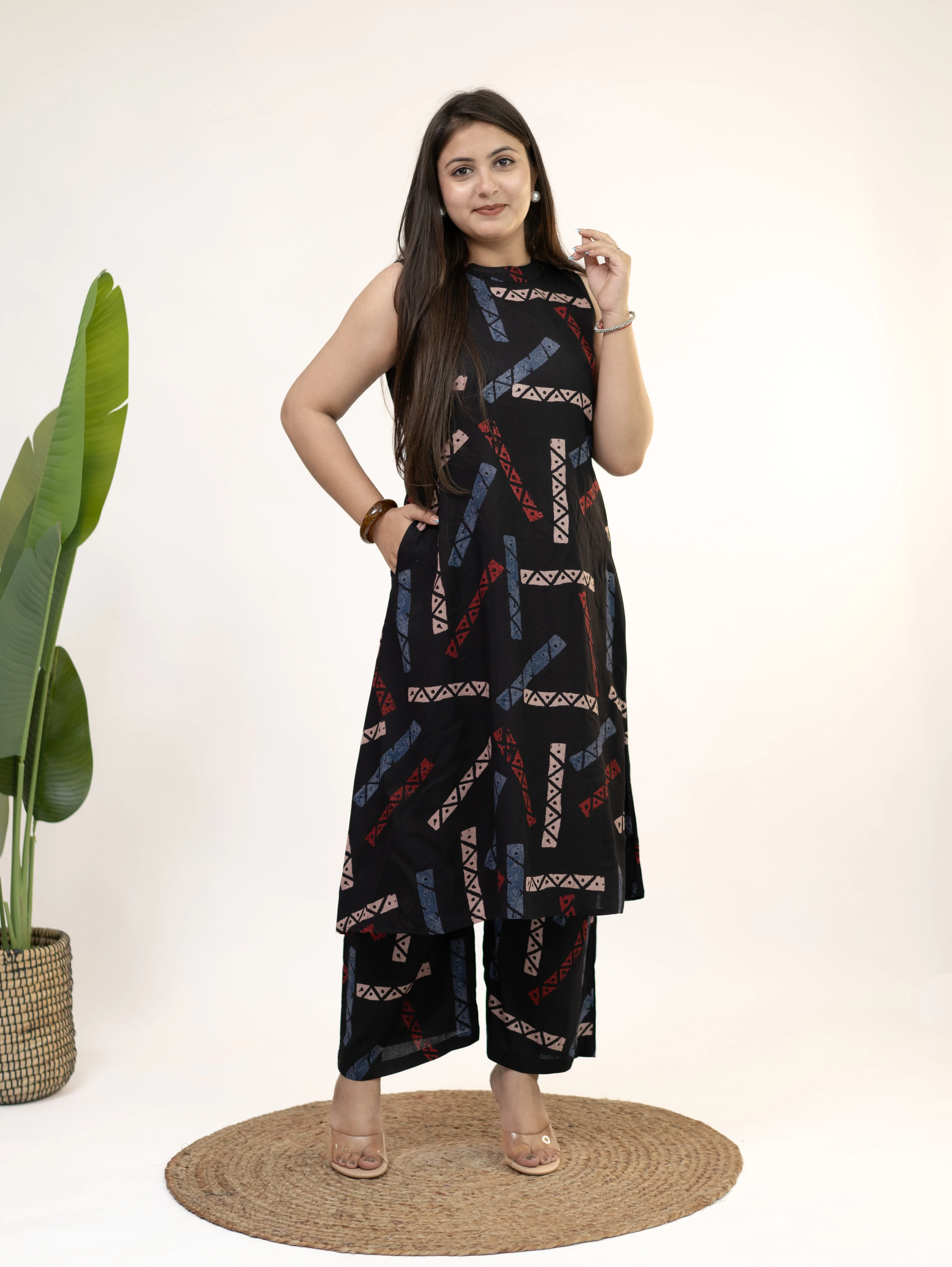 Zohal Black Rayon A-line Coord Set - Image 6