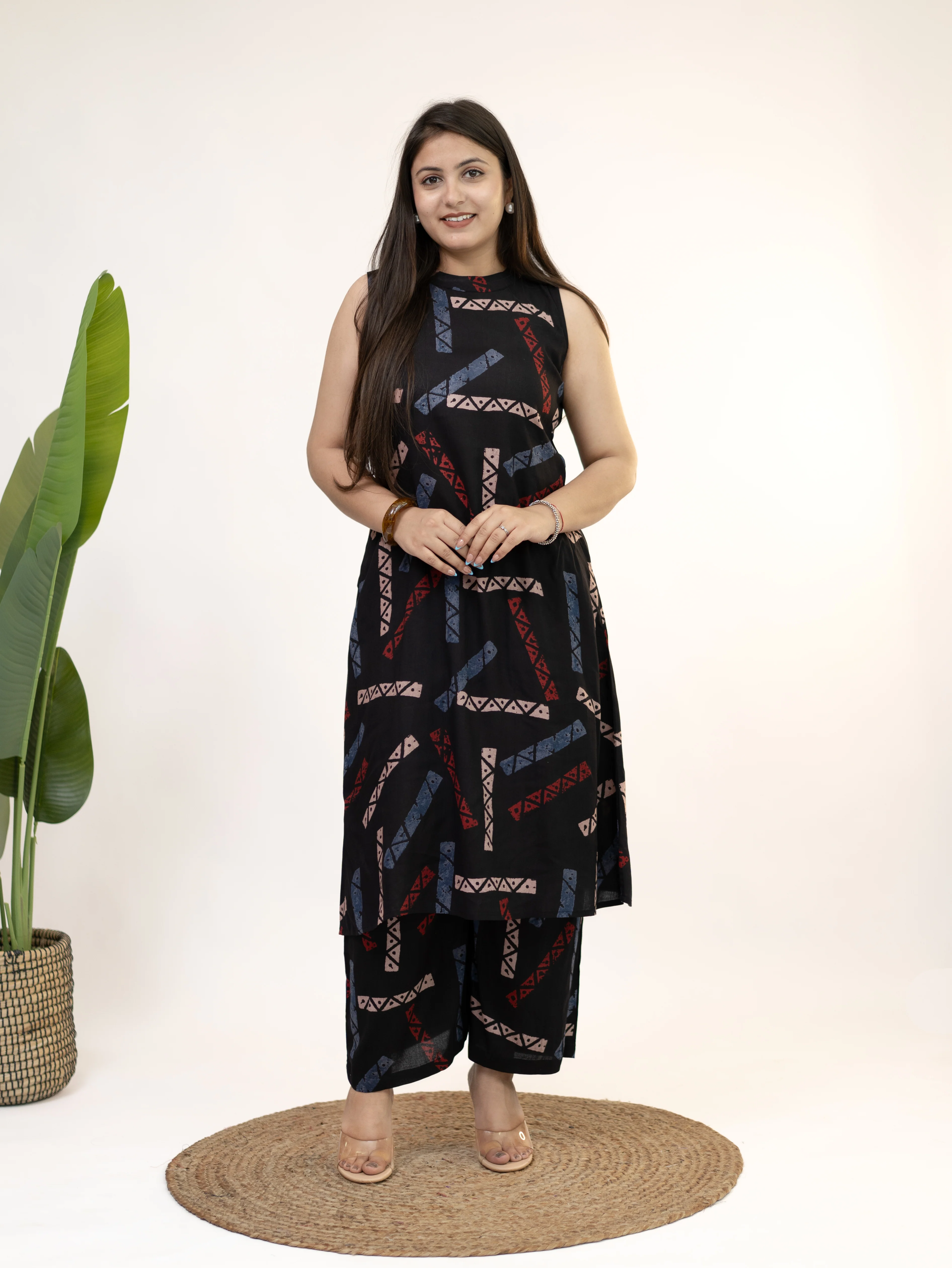 Zohal Black Rayon A-line Coord Set - Image 7