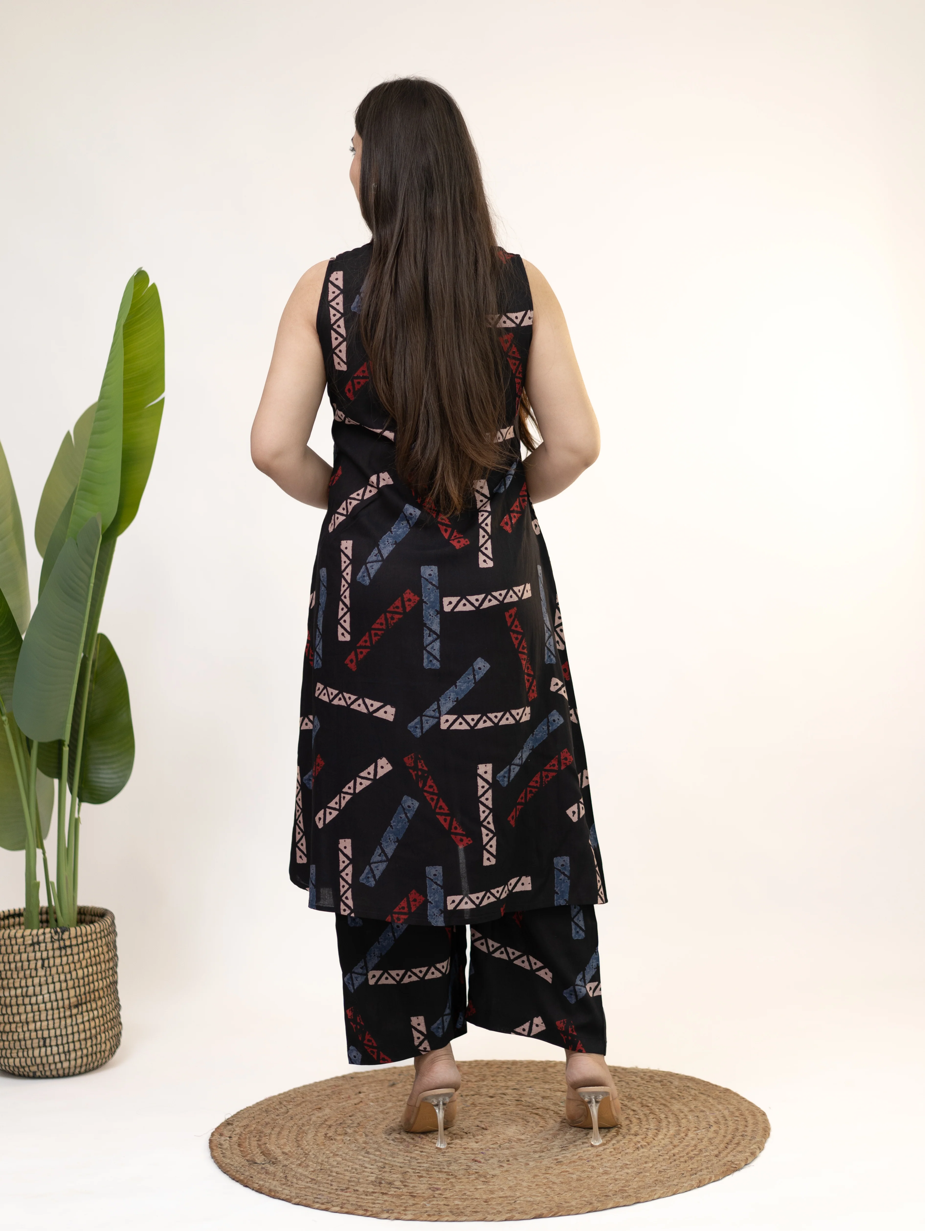 Zohal Black Rayon A-line Coord Set - Image 9